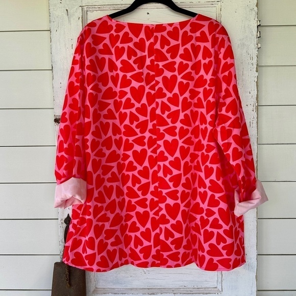 NO BRAND, NWOT, WOMENS, BRIGHTLY COLORED, V-NECK, LONG SLEEVE, TOP. SIZE L - Picture 5 of 7